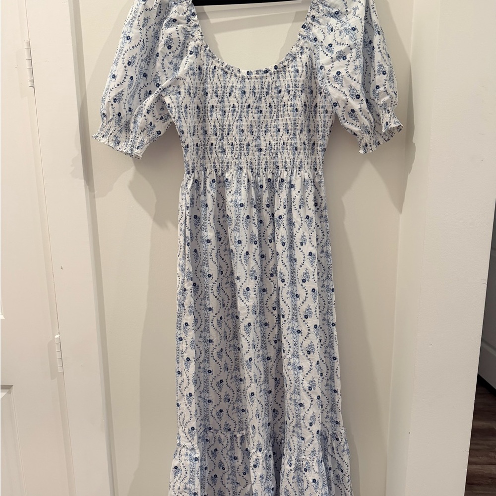 Hill House Home Louisa Nap Dress Blue Vine Stripe - Picture 2 of 3